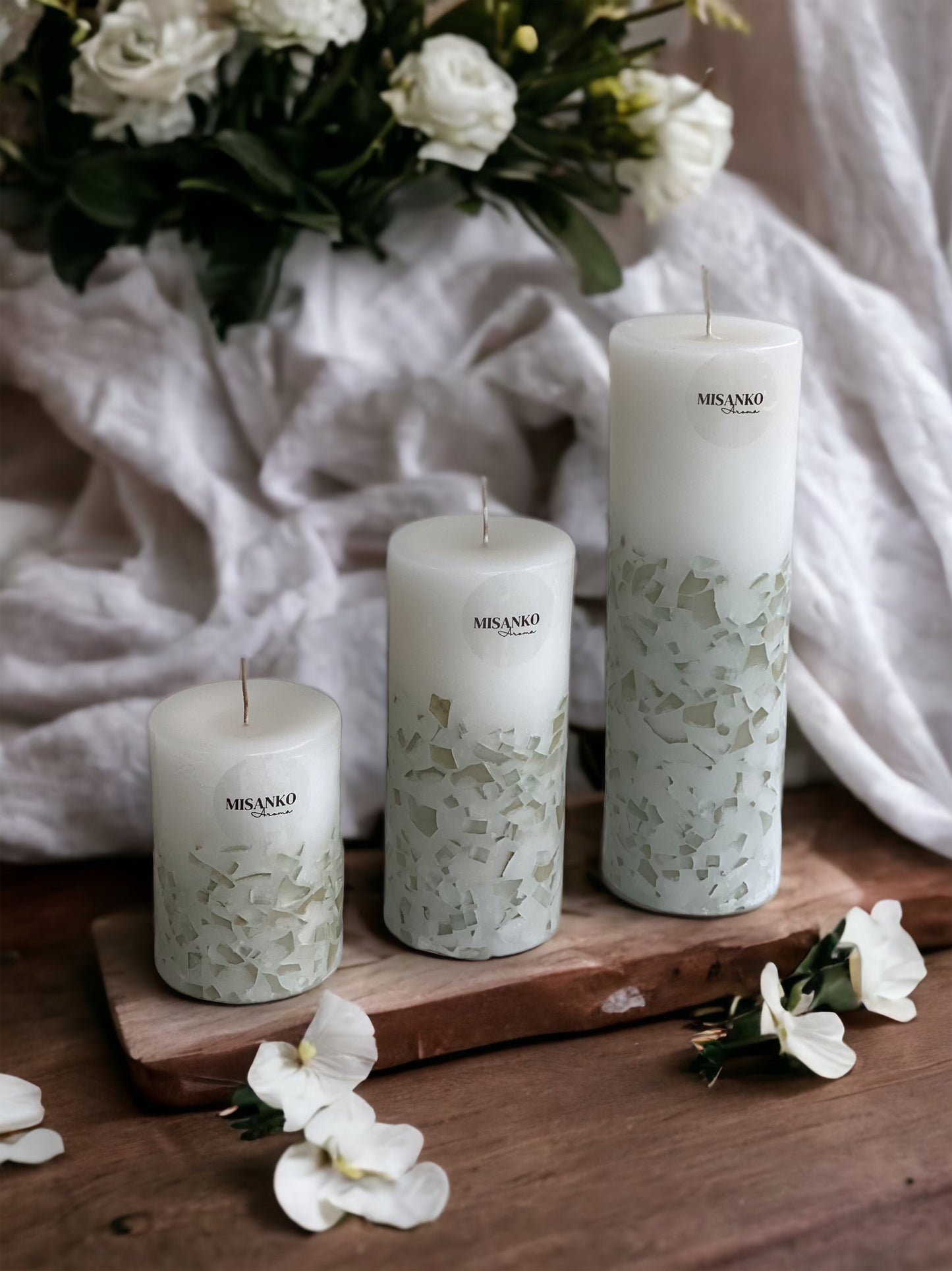 Ivory Pillar Candle - LavaGlass Collection