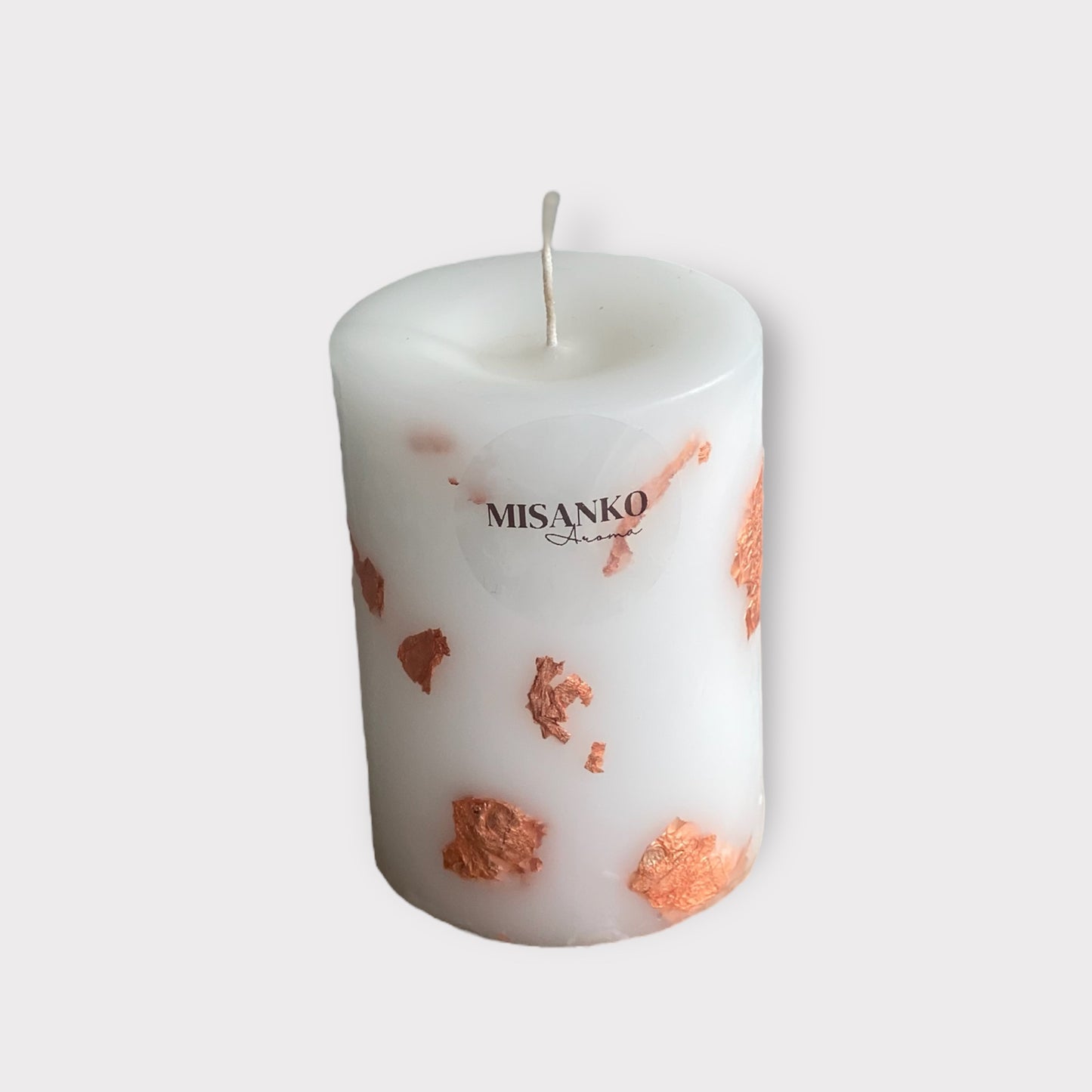 Copper Flake Pillar Candle - Gilded Collection