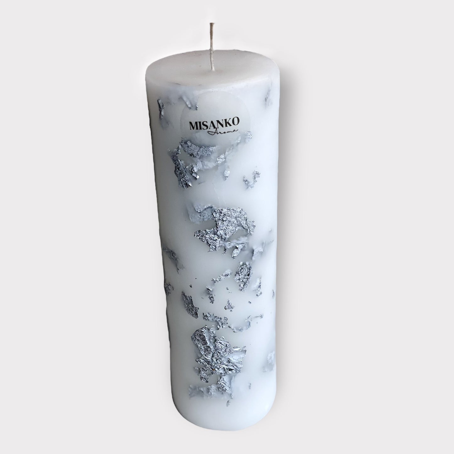 Silver Flake Pillar Candle - Gilded Collection