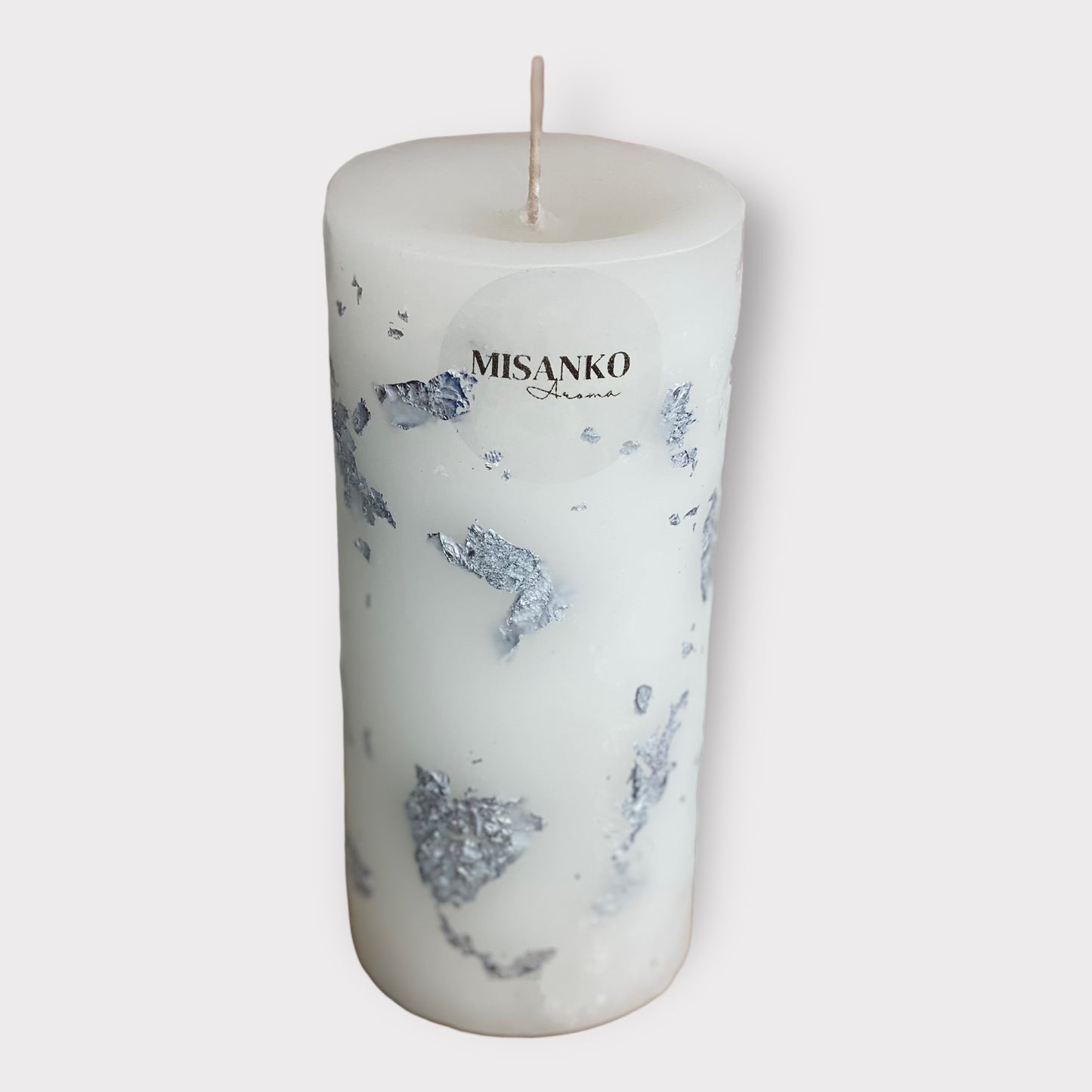 Silver Flake Pillar Candle - Gilded Collection