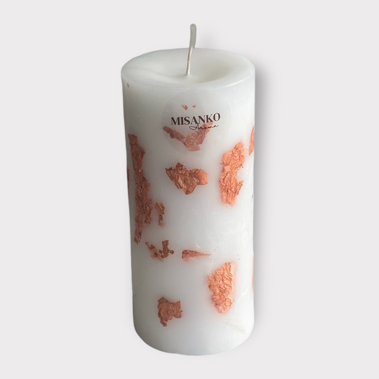 Copper Flake Pillar Candle - Gilded Collection