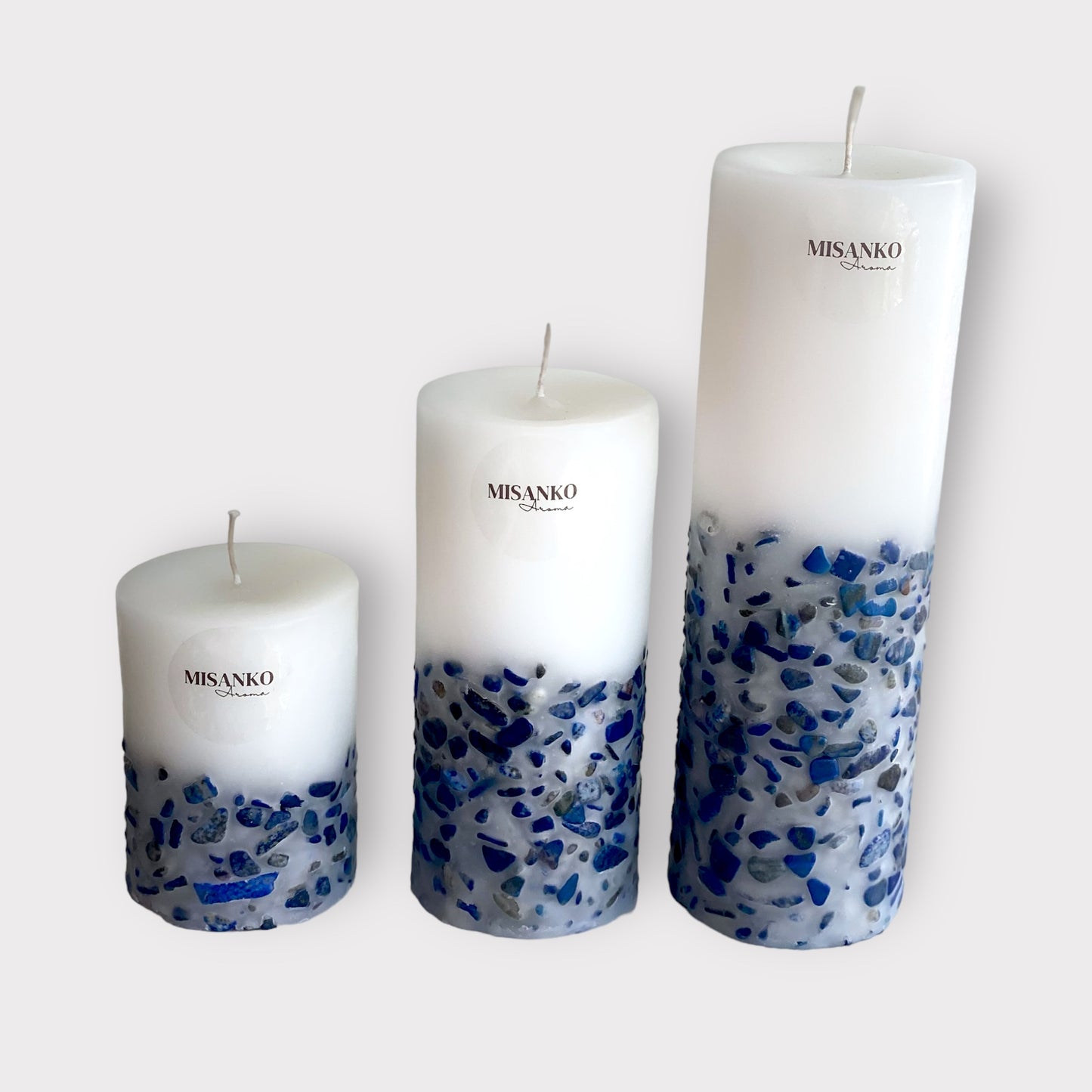 Lapis Lazuli Pillar Candle - Mineral Collection