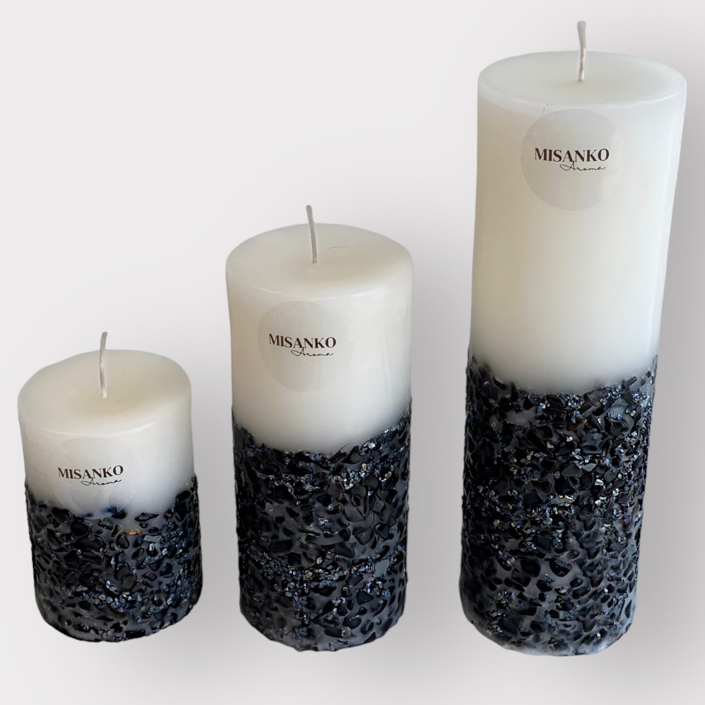 Obsidian Pillar Candle - Mineral Collection